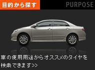 車の使用用途からオススメのタイヤを検索できます